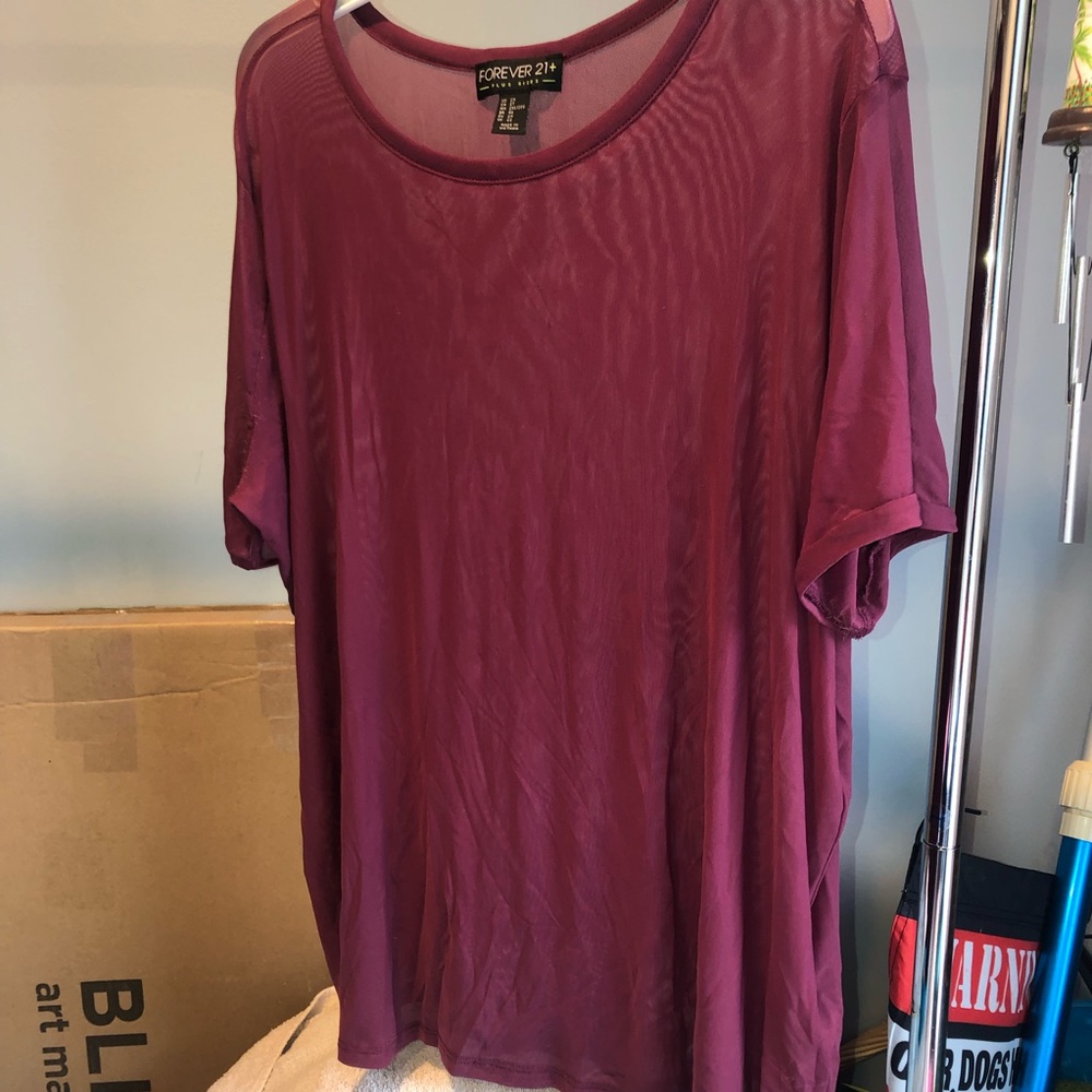 Red mesh shirt